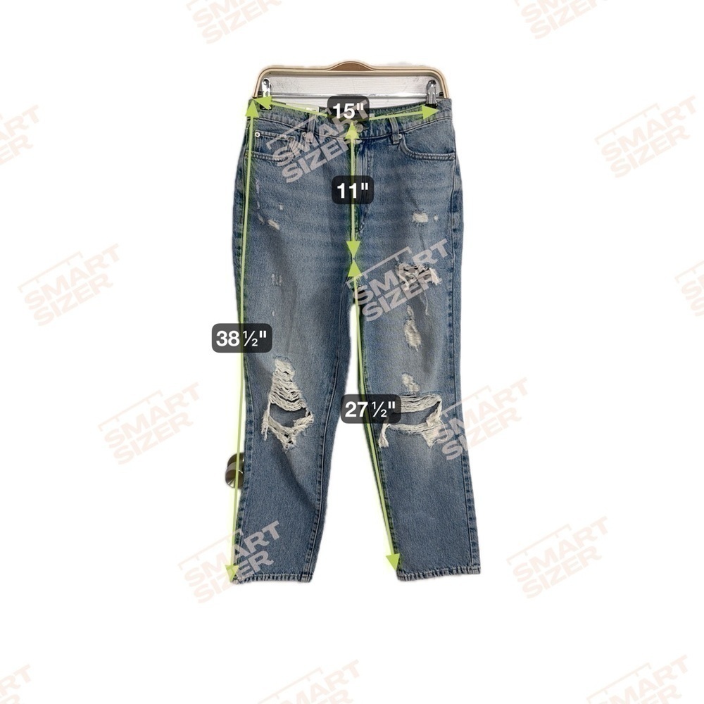 NWT Garage Denim Jean Vintage Straight Toby Blue Size 9 Destructed Straight Blue - Picture 8 of 8